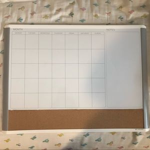 White Board Calendar with Cork Board